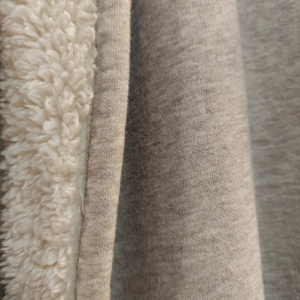L.L. Bean 1912 Fleece Lined Cardigan Size 1X Oatmeal Heather - Picture 3 of 6